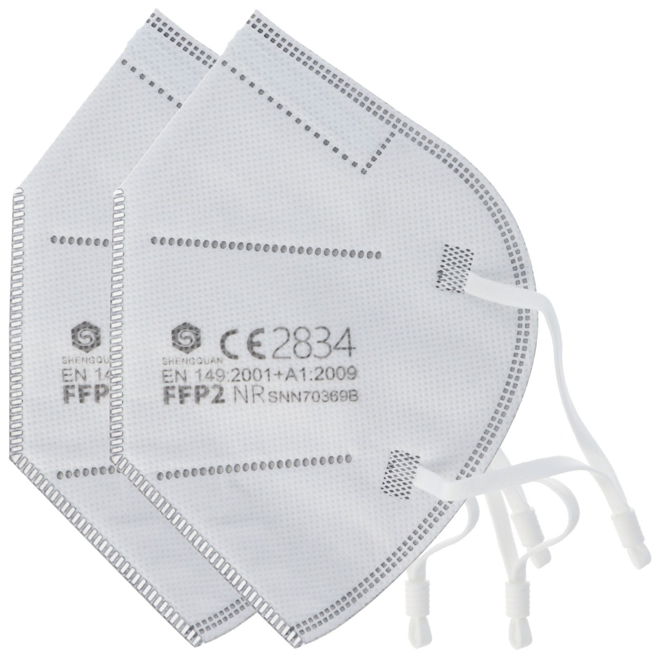 2 Stück FFP2 Maske 5-Lagig ohne Ventil, zertifiziert nach DIN EN149:2001+A1:2009, partikelfiltrierende Halbmaske, FFP2 Schutzmaske