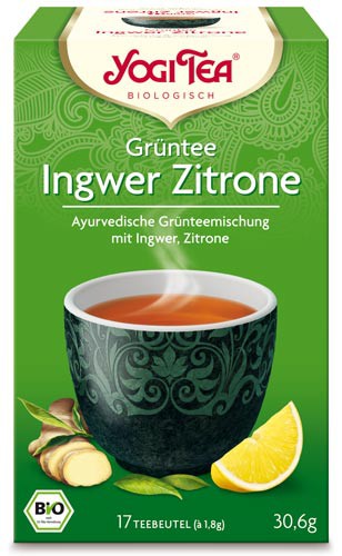Yogi Tee Grüntee Ingwer Zitrone, BIO 30600 mg