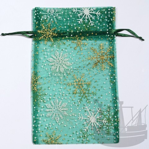 Organzabeutel, Weihnachten, 30×20 cm, grün