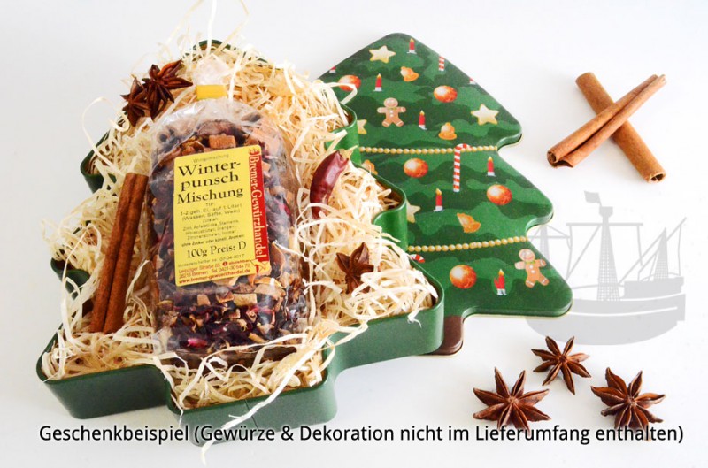 Geschenkdose, Keksdose Weihnachtsbaum, 220 x 180 x 40 mm