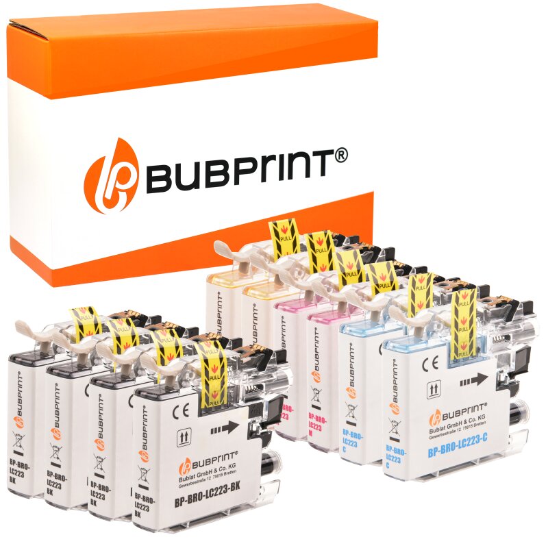 Bubprint 10 Druckerpatronen kompatibel für Brother LC-223 LC-225 LC-227 XL DCP-J 562 DW MFC-J 1140 W