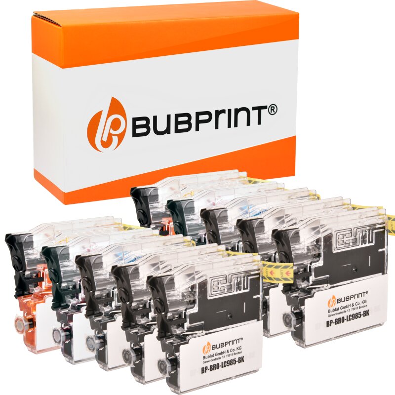 Bubprint 10 Druckerpatronen kompatibel für Brother LC985 LC-985