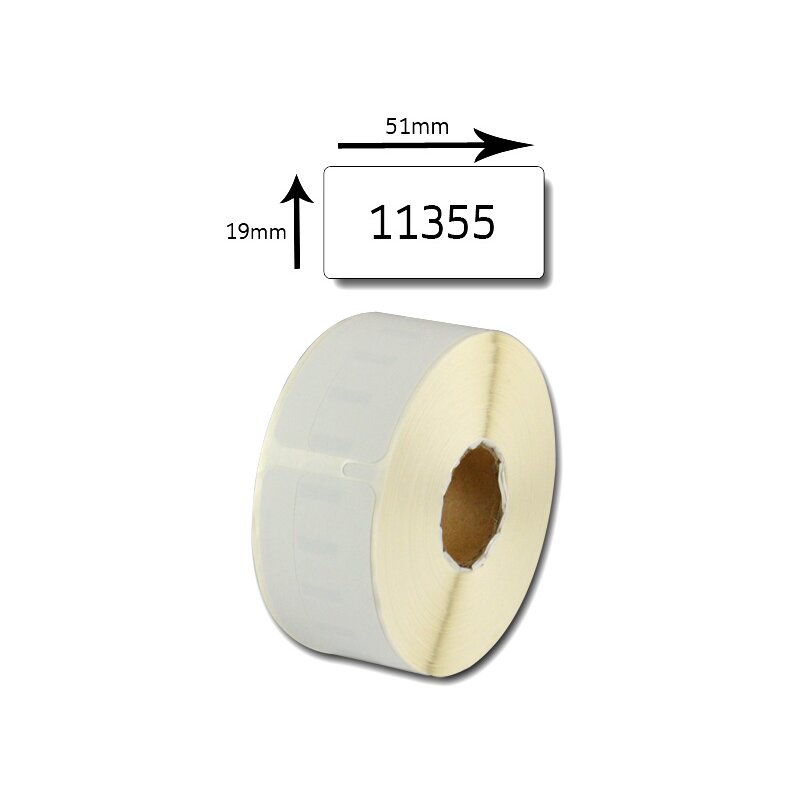 Bubprint Etiketten kompatibel für Dymo 11355 S0722550 51x19mm, weiss