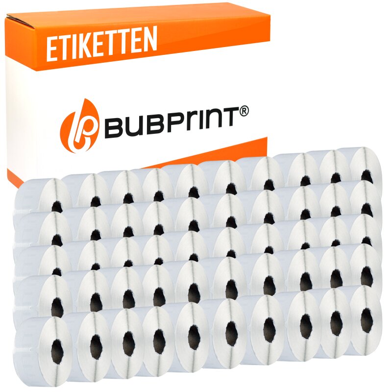 Bubprint 50x Etikettenrolle kompatibel für Dymo 11355 S0722550 51x19mm SET