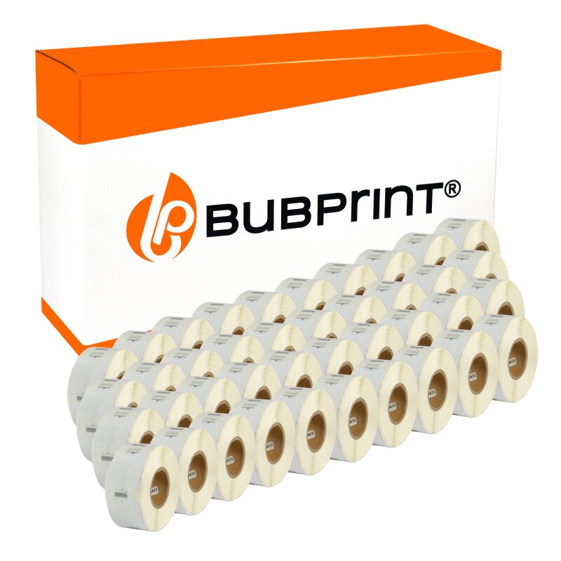 Bubprint 40x Etikettenrolle kompatibel für Dymo 11353 S0722530 25x13mm SET