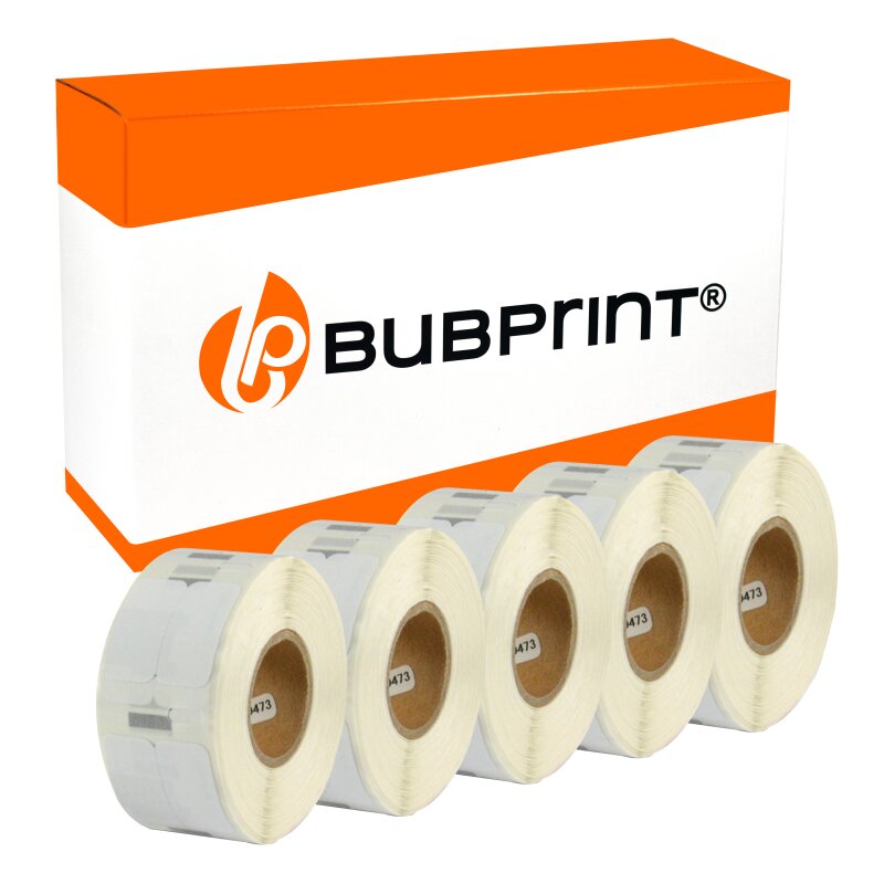 Bubprint 5x Etikettenrolle kompatibel für Dymo 11353 S0722530 25x13mm SET