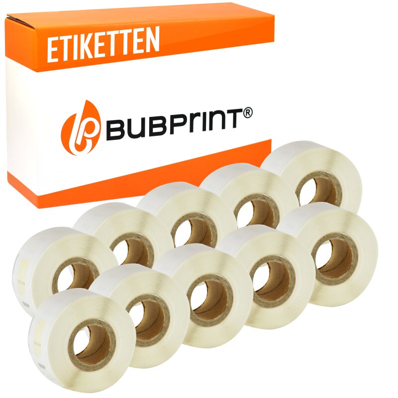 Bubprint 10x Etikettenrollen kompatibel für Dymo 11352 S0722520 25x54mm, weiss