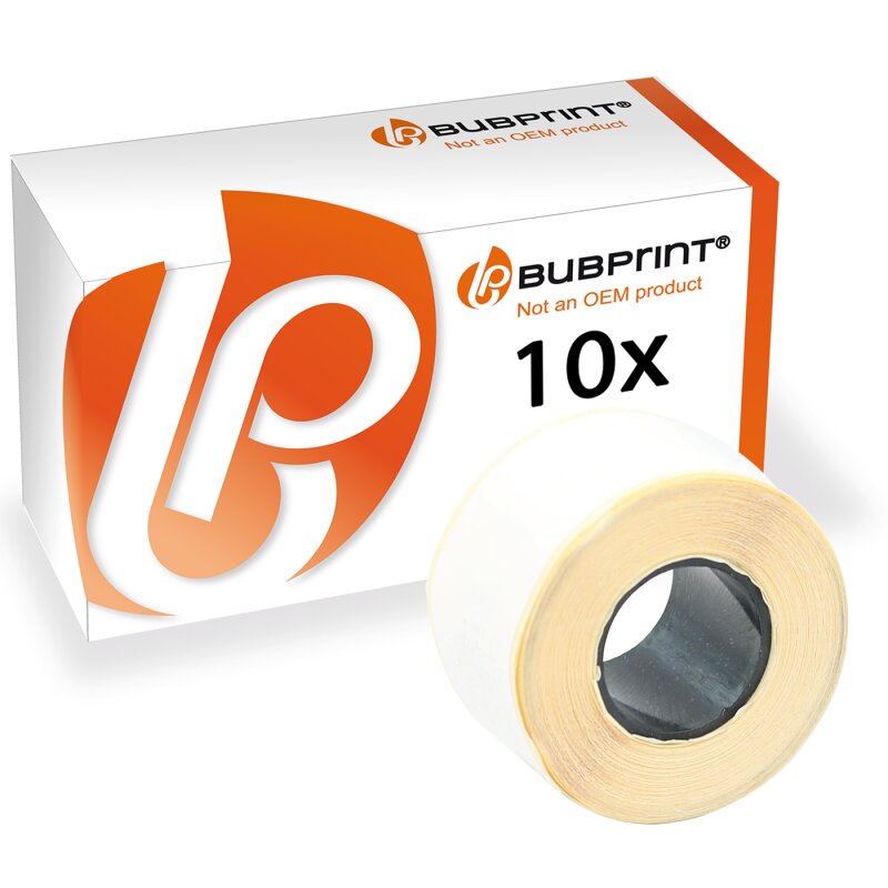 Bubprint 10x Rollen Etiketten kompatibel für Dymo 99010 S0722370 89x28mm, weiss