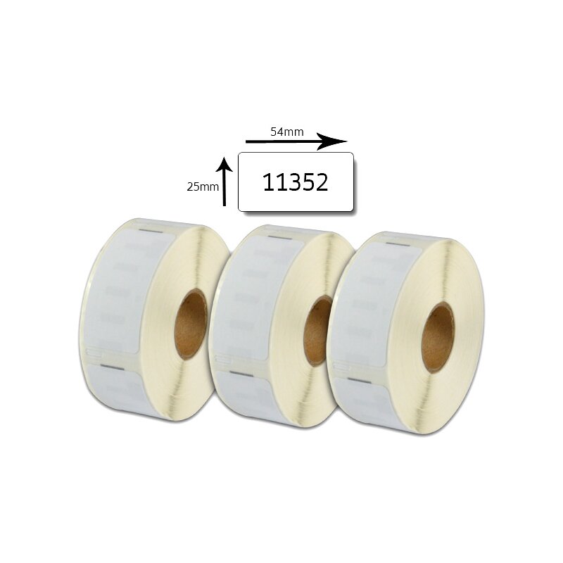 Bubprint 3x Etikettenrollen kompatibel für Dymo 11352 25x54mm